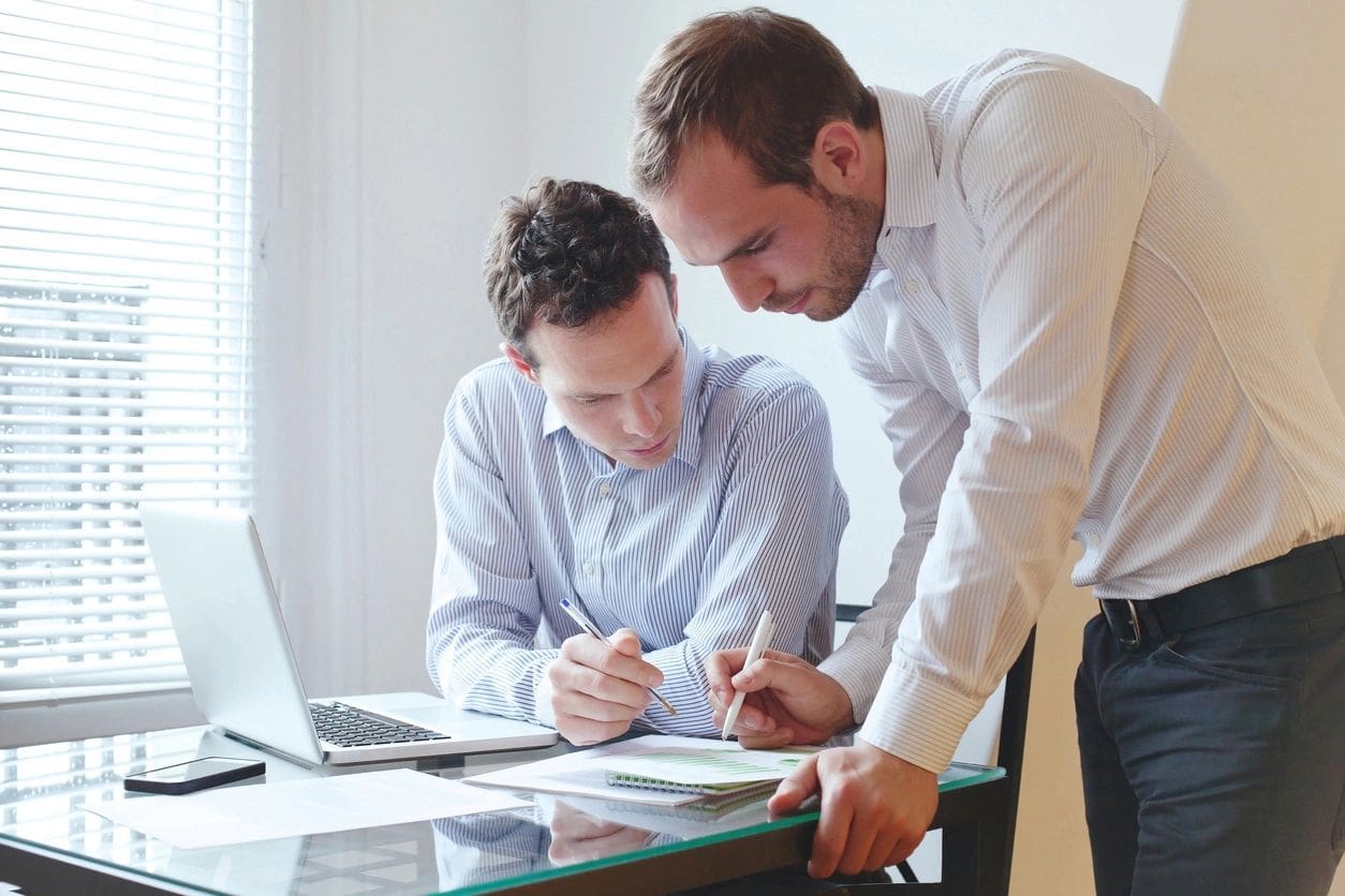 teamwork, two businessmen working in the office